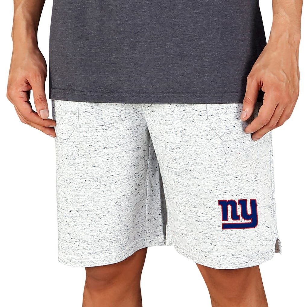 New York Giants Concepts Sport Throttle Knit Jam Shorts - White/Charcoal - NFL