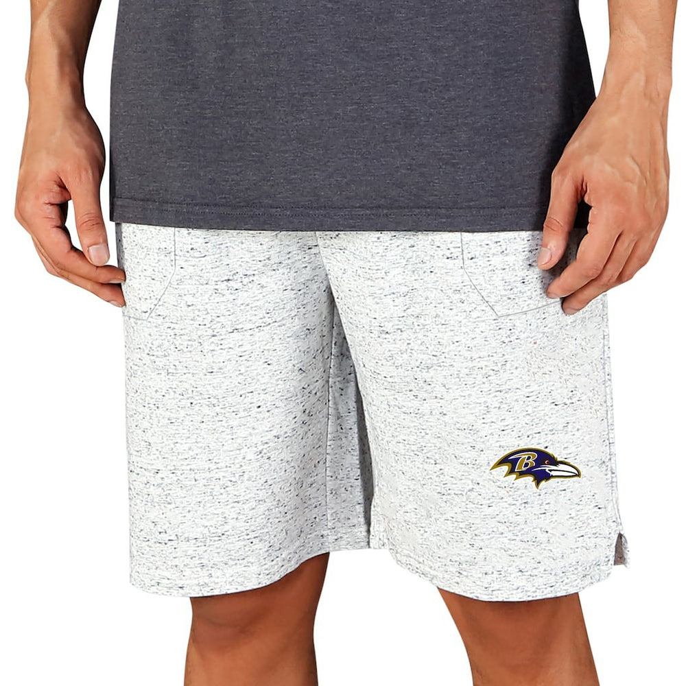 Baltimore Ravens Concepts Sport Throttle Knit Jam Shorts - White/Charcoal - NFL