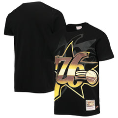 Mitchell & Ness Philadelphia 76ers Big & Tall Hardwood Classics Big Face 4.0 T-Shirt Black