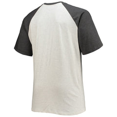 Washington Commanders Big & Tall Wordmark Raglan T-Shirt - Oatmeal/Heathered Charcoal - Fanatics