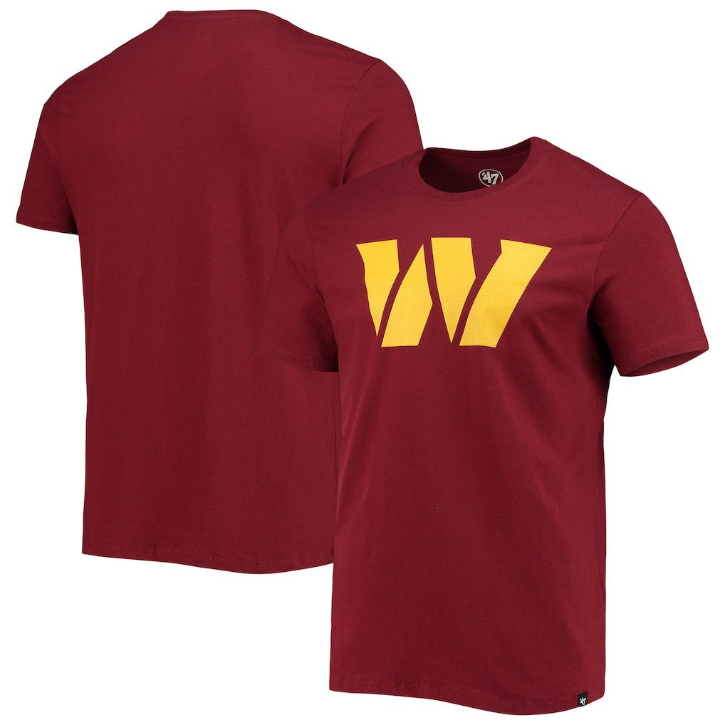 Washington Commanders '47 Logo Imprint Super Rival T-Shirt - Burgundy - 47 brand
