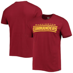 Washington Commanders '47 Wordmark Imprint Super Rival T-Shirt - Burgundy - 47 brand