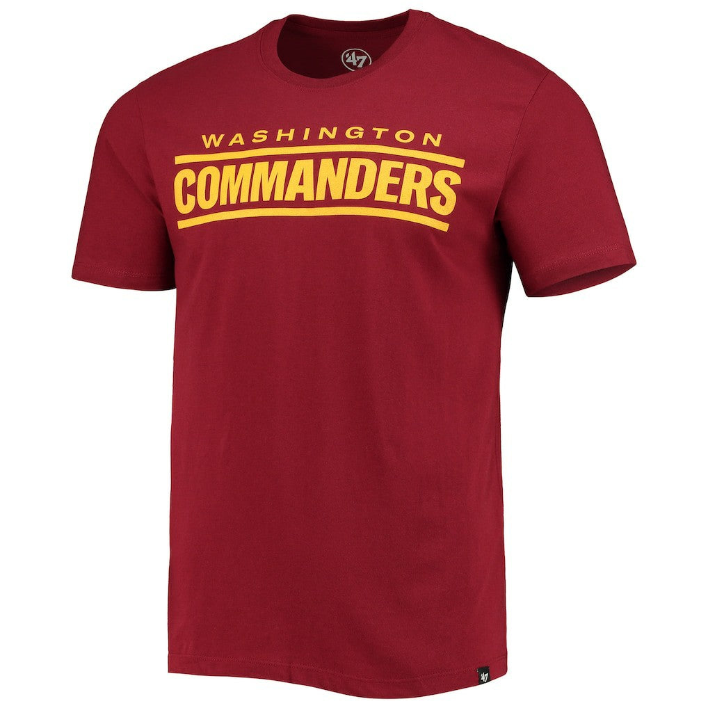 Washington Commanders '47 Wordmark Imprint Super Rival T-Shirt - Burgundy - 47 brand