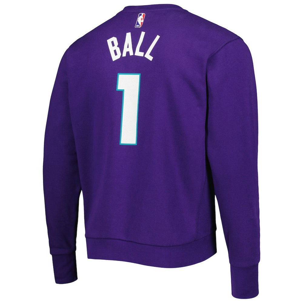 LaMelo Ball Charlotte Hornets Jordan Brand Statement Name & Number Pullover Sweatshirt Purple