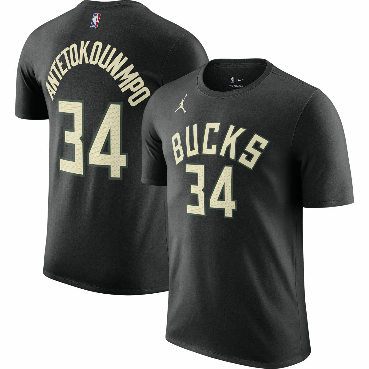 Giannis Antetokounmpo Milwaukee Bucks Jordan Brand 2022/23 Statement Edition Name & Number T-Shirt Black