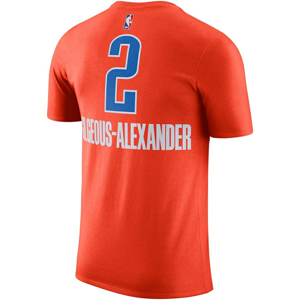 Shai Gilgeous-Alexander Oklahoma City Thunder Jordan Brand 2022/23 Statement Edition Name & Number T-Shirt Orange
