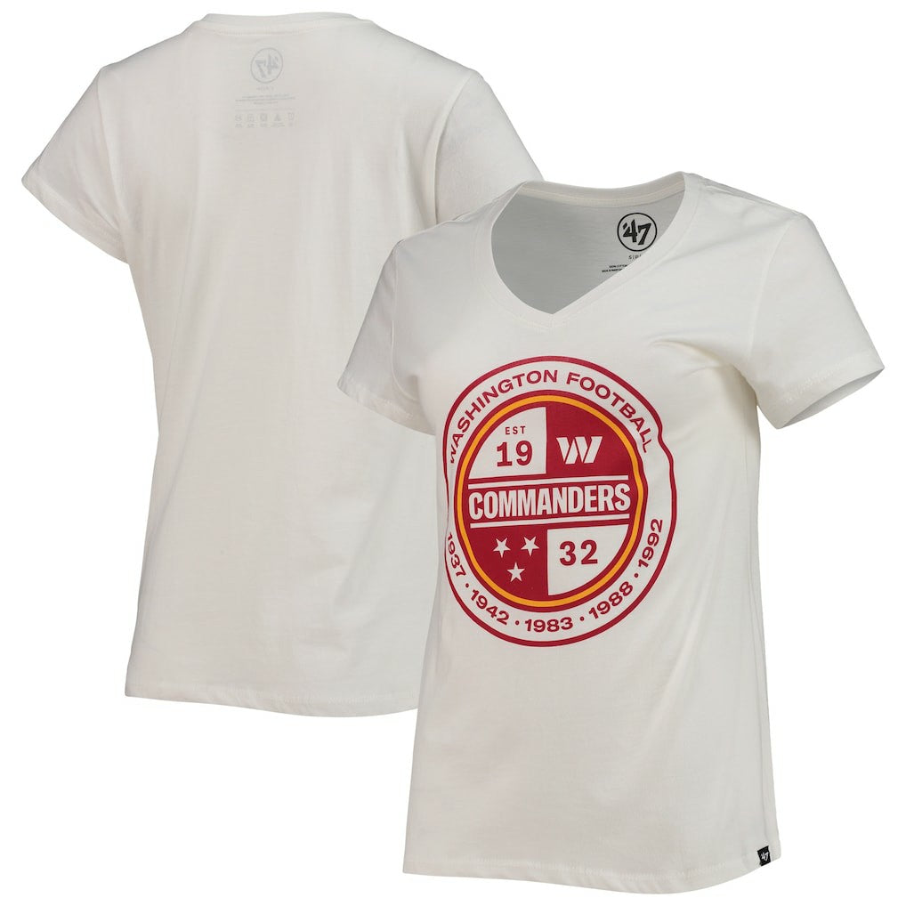 Washington Commanders '47 Women's Imprint Ultra Rival V-Neck T-Shirt - White - 47 brand