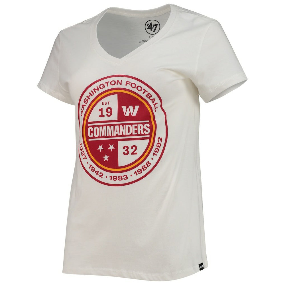 Washington Commanders '47 Women's Imprint Ultra Rival V-Neck T-Shirt - White - 47 brand