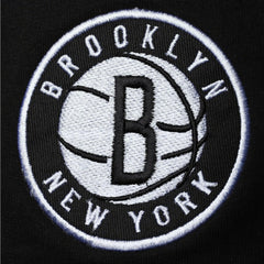 Brooklyn Nets Big & Tall Contrast Stitch Knit Shorts Black/White