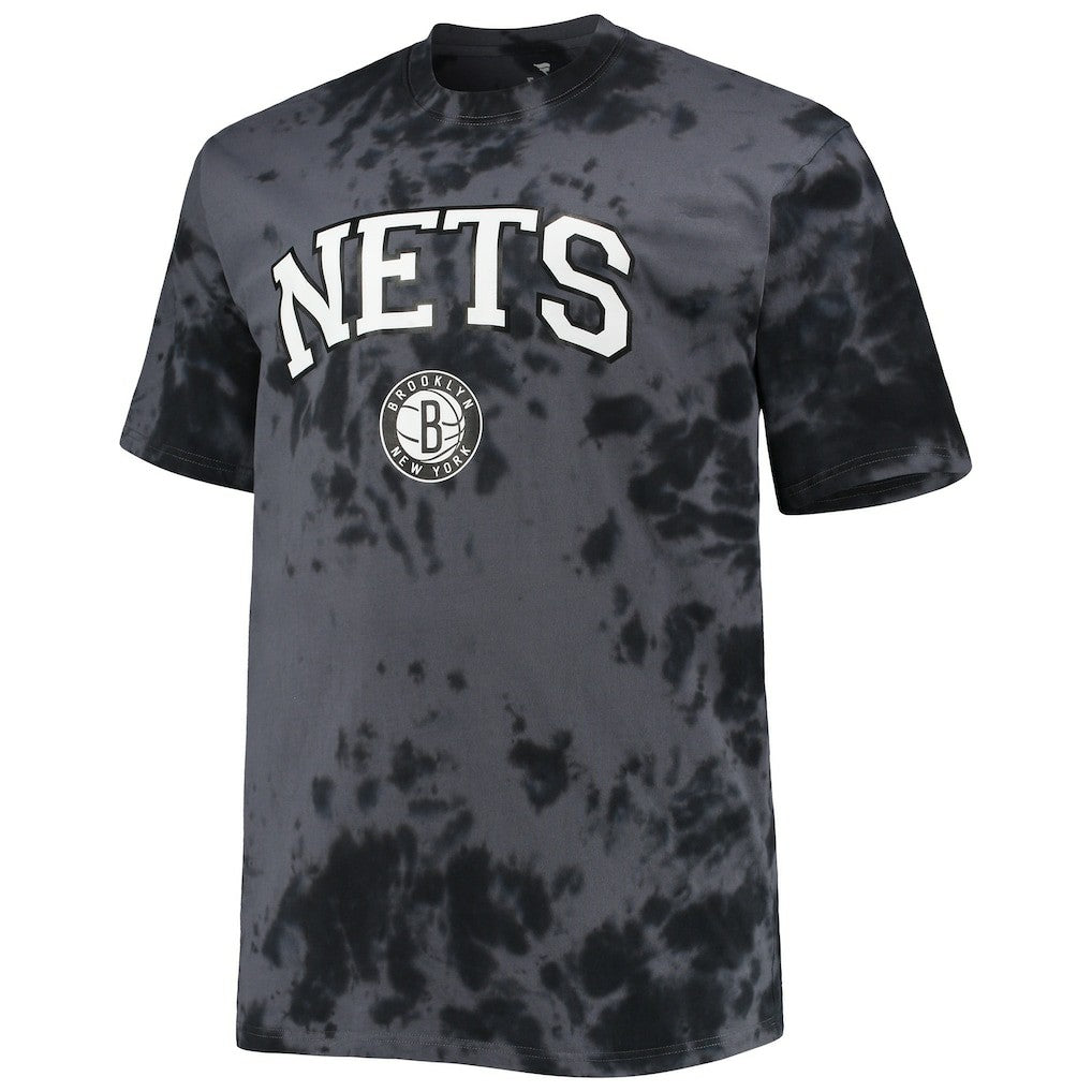 Brooklyn Nets Big & Tall Marble Dye Tonal Performance T-Shirt Black