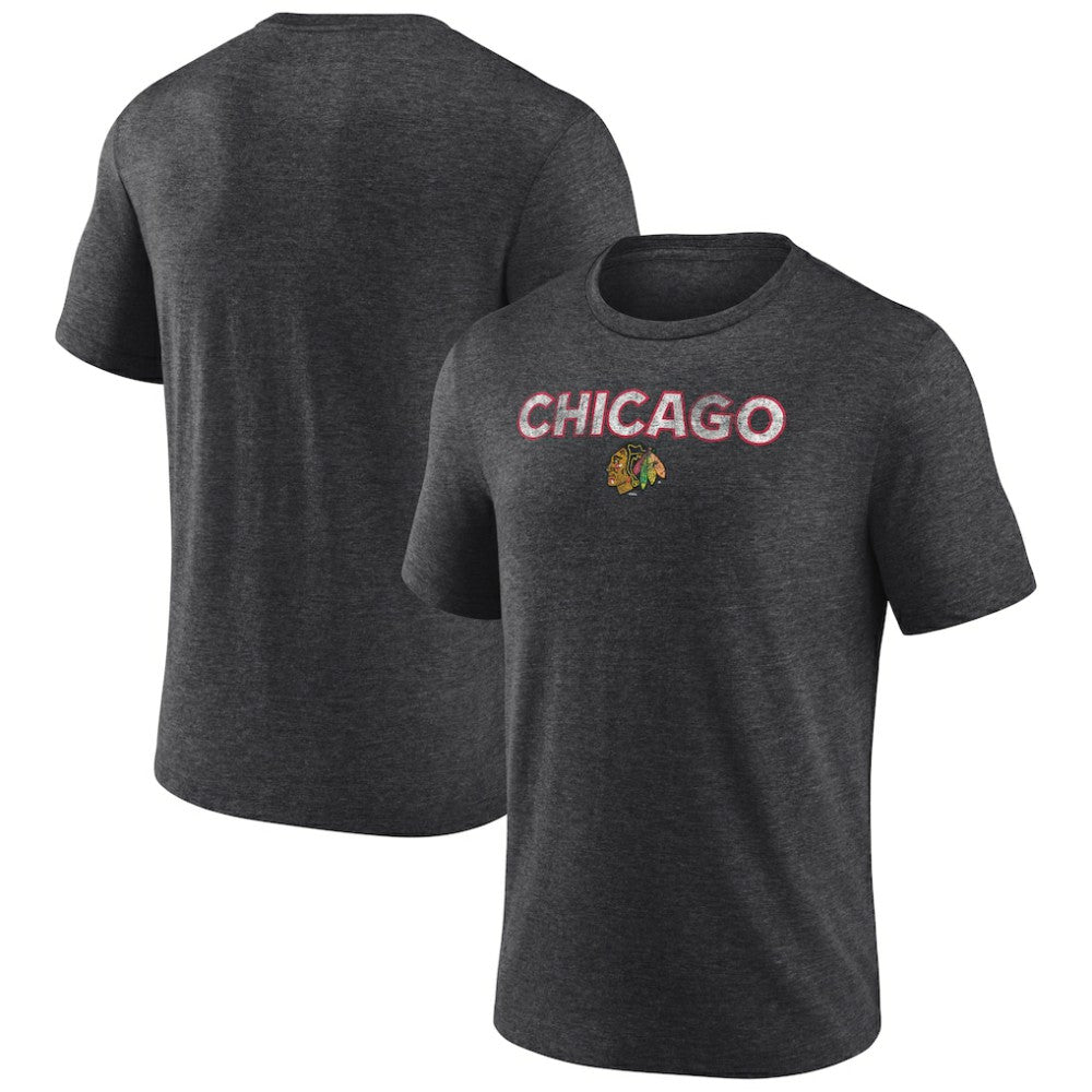 Chicago Blackhawks Wraparound Tri-Blend T-Shirt - Charcoal | NHL near me