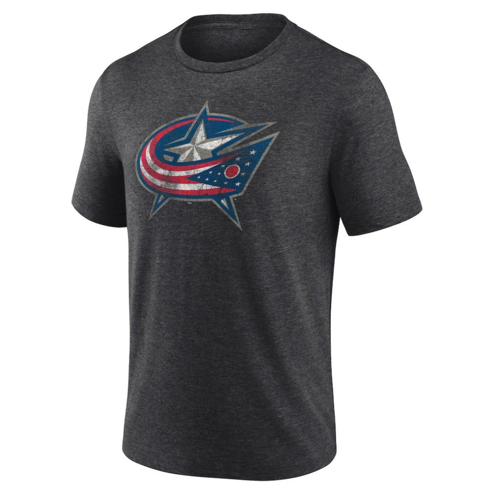 Columbus Blue Jackets Wraparound Tri-Blend T-Shirt - Charcoal | NHL Clearance