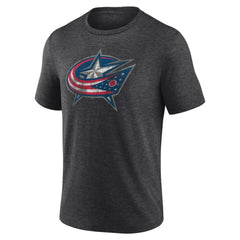 Columbus Blue Jackets Wraparound Tri-Blend T-Shirt - Charcoal | NHL Clearance