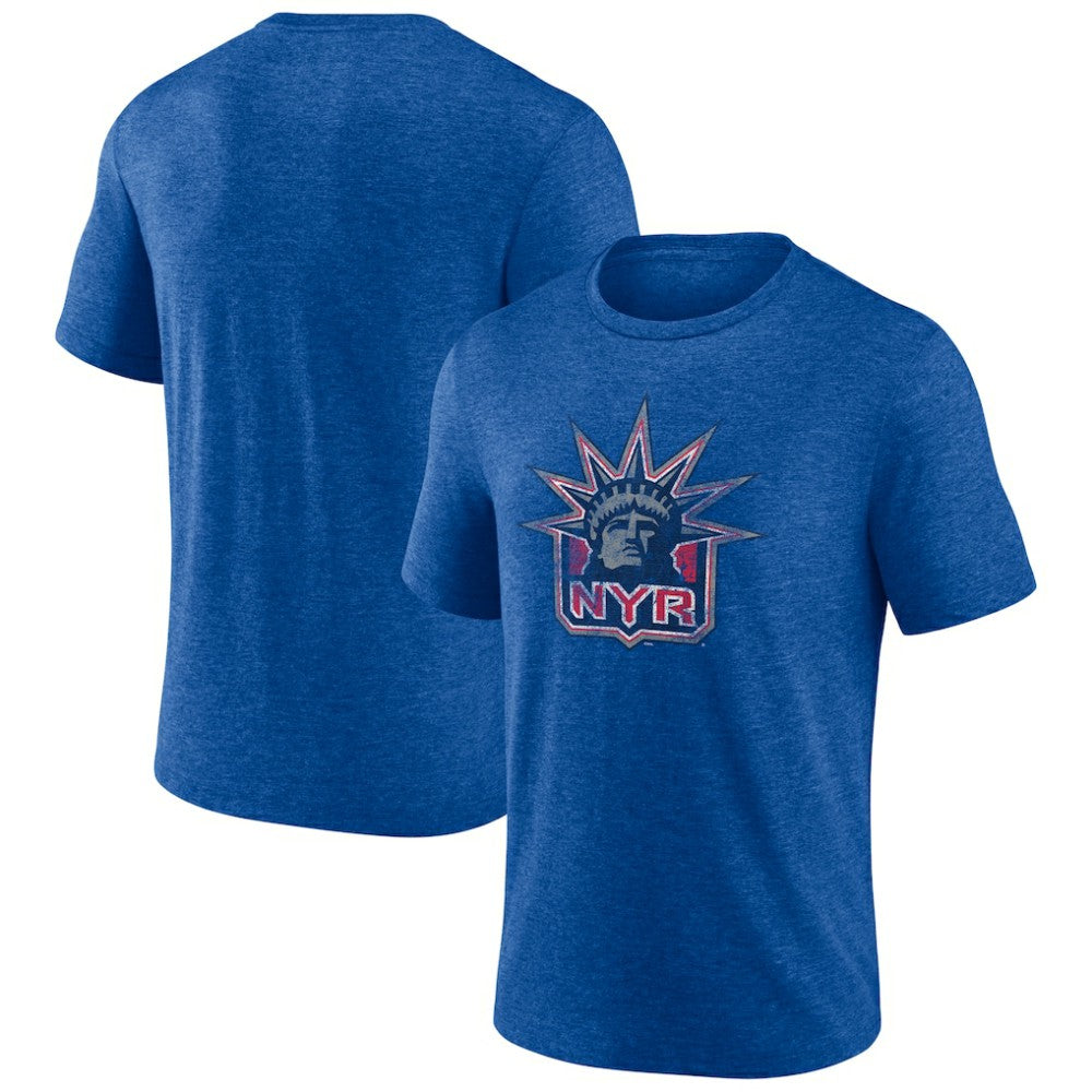 New York Rangers Wraparound Tri-Blend T-Shirt - Blue | NHL Lifestyle