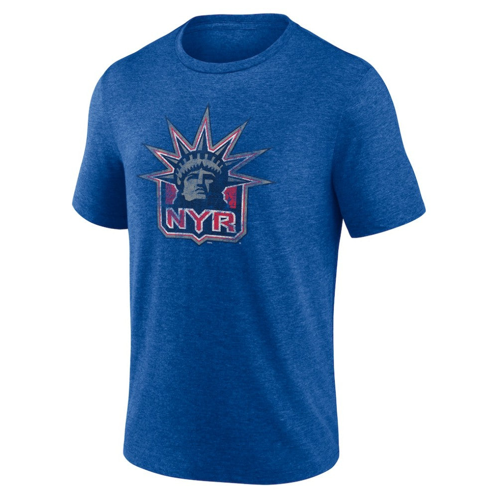 New York Rangers Wraparound Tri-Blend T-Shirt - Blue | NHL Lifestyle