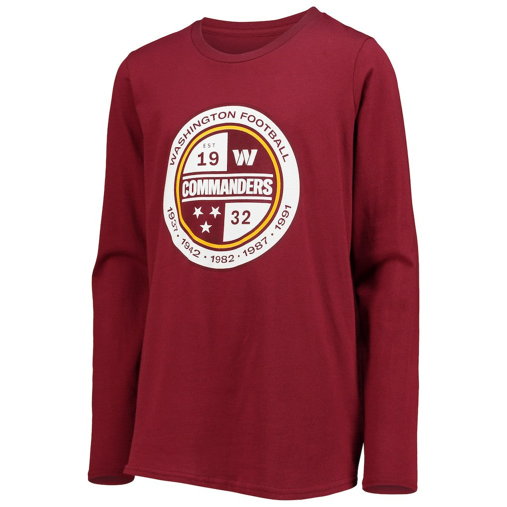 Washington Commanders Youth Secondary Logo Long Sleeve T-Shirt - Burgundy - NFL