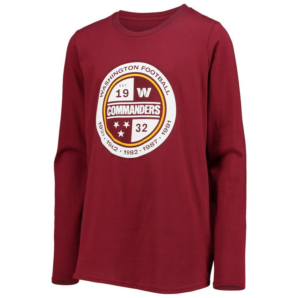 Washington Commanders Youth Secondary Logo Long Sleeve T-Shirt - Burgundy - NFL