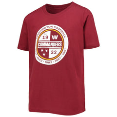 Washington Commanders Youth Secondary Logo T-Shirt - Burgundy - NFL