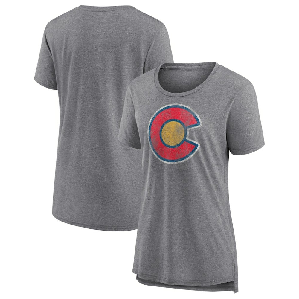 Colorado Avalanche Women's Slow Whistle Tri-Blend T-Shirt - Gray | NHL on sale