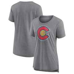 Colorado Avalanche Women's Slow Whistle Tri-Blend T-Shirt - Gray | NHL on sale