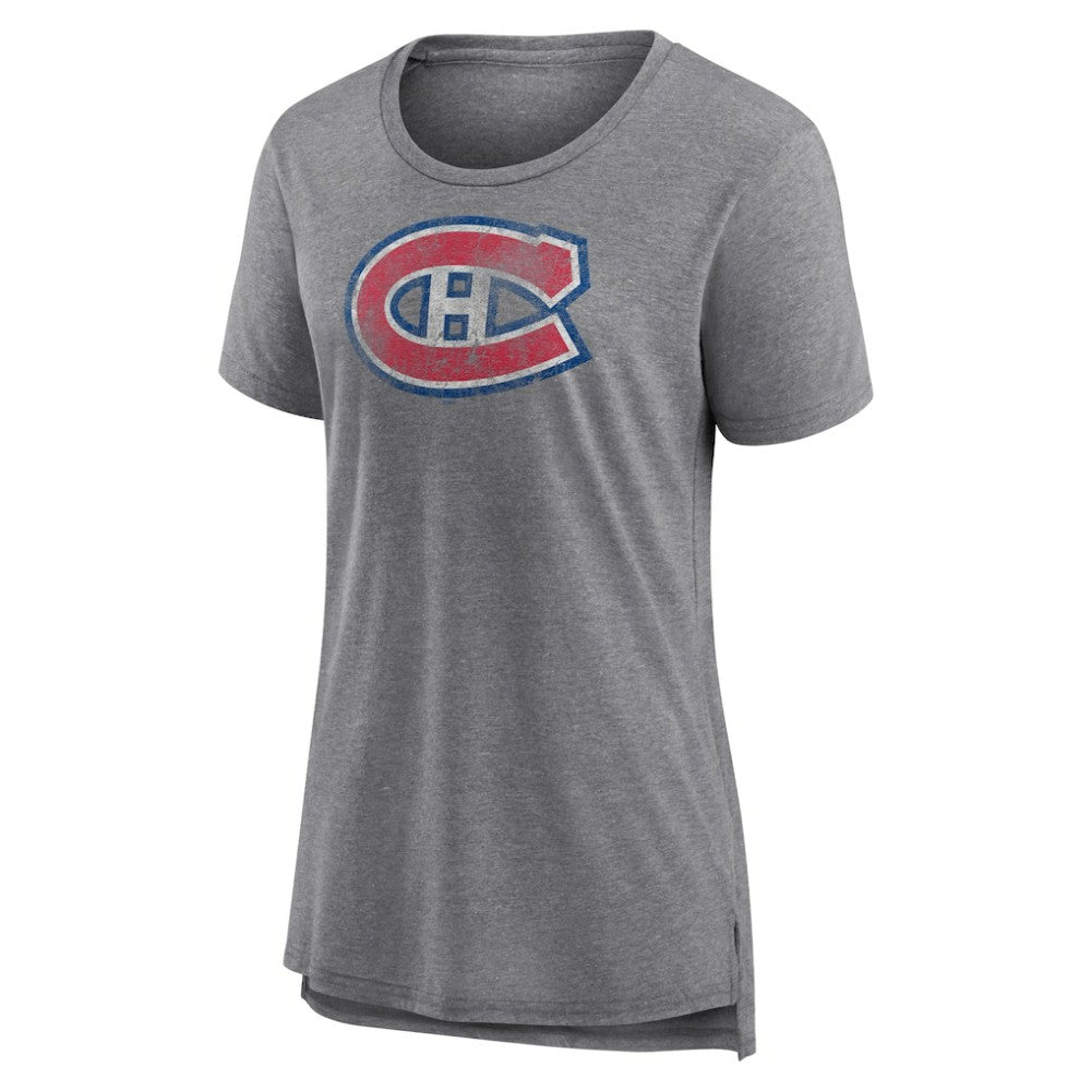 Montreal Canadiens Women's Slow Whistle Tri-Blend T-Shirt - Gray | NHL Clearance