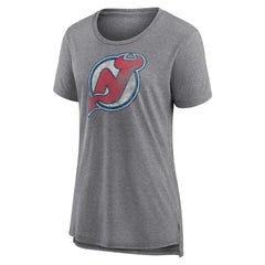 New Jersey Devils Women's Slow Whistle Tri-Blend T-Shirt - Gray | NHL Clearance