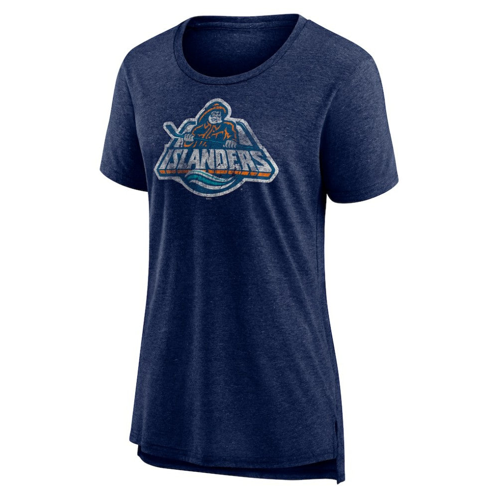 New York Islanders Women's Slow Whistle Tri-Blend T-Shirt - Navy | NHL sale