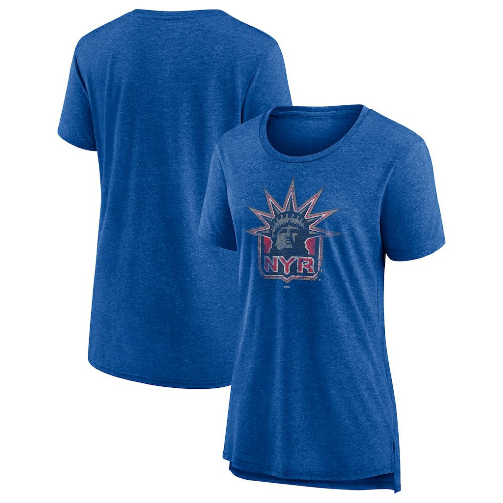New York Rangers Women's Slow Whistle Tri-Blend T-Shirt - Blue | NHL near me