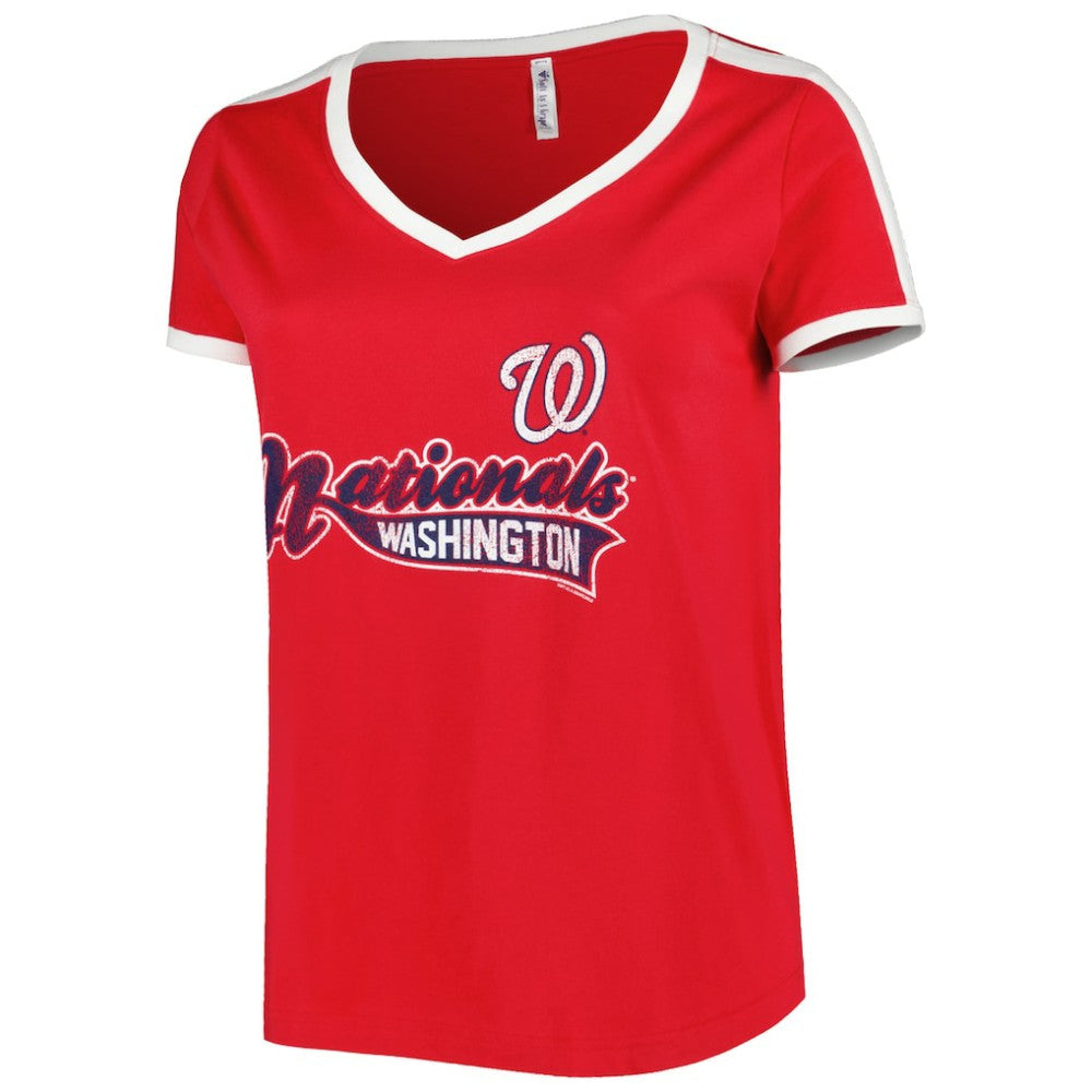 Washington Nationals Soft as a Grape Women's Plus Size V-Neck T-Shirt for sale