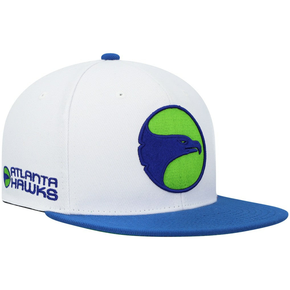 Mitchell & Ness Atlanta Hawks Hardwood Classics Snapback Hat White/Royal
