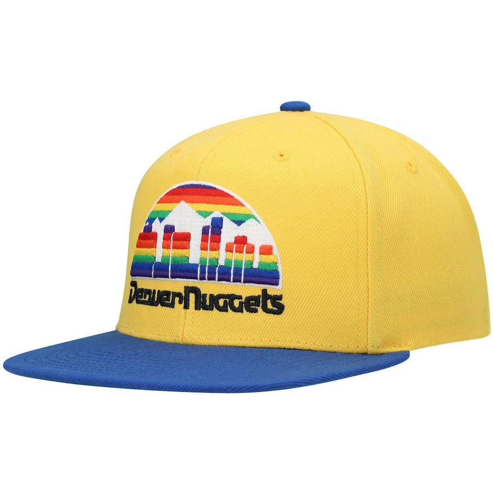Mitchell & Ness Denver Nuggets Hardwood Classics Snapback Hat Gold/Royal