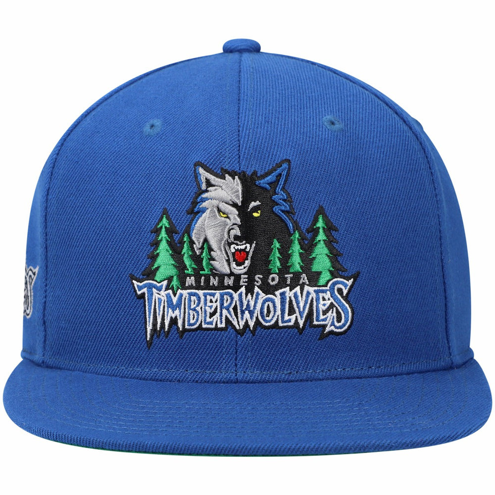 Mitchell & Ness Minnesota Timberwolves Hardwood Classics Snapback Hat Blue