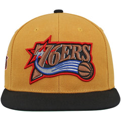 Mitchell & Ness Philadelphia 76ers Hardwood Classics Snapback Hat Gold/Black