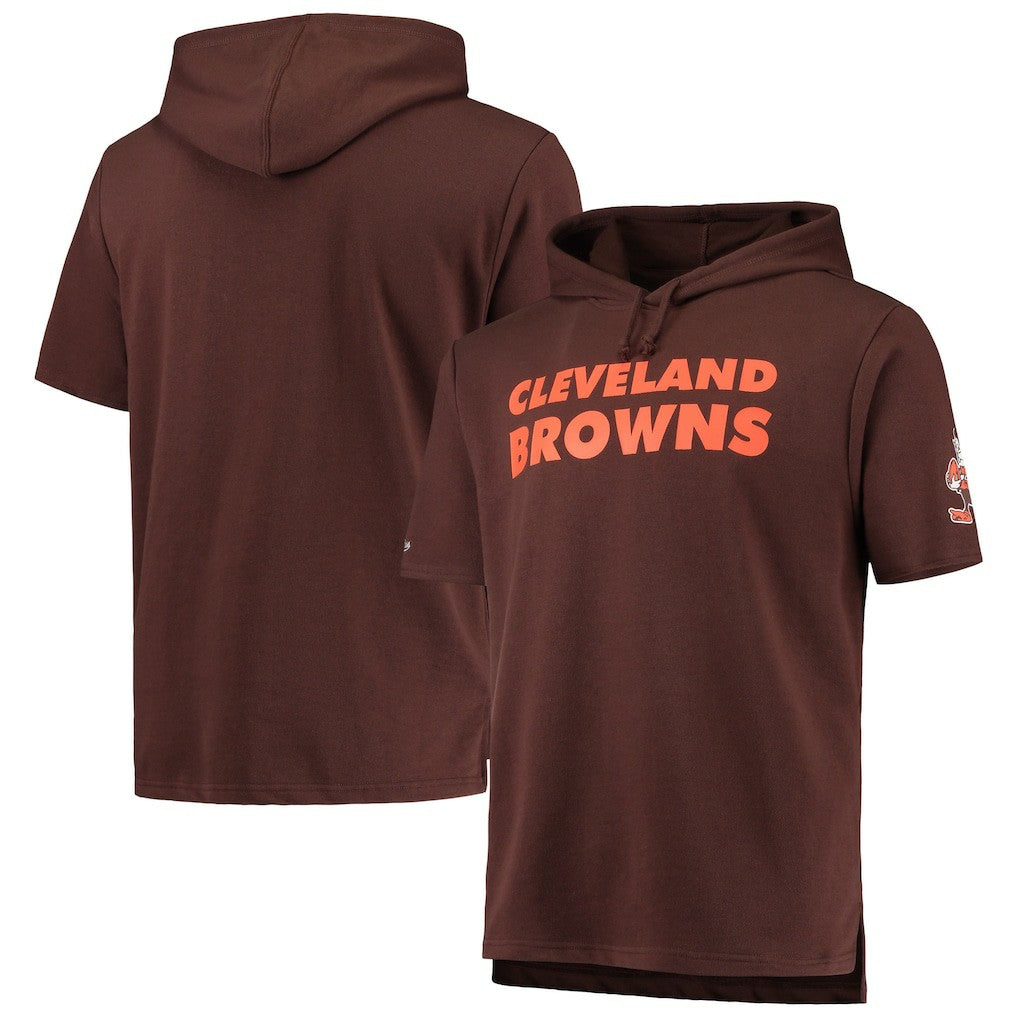 Cleveland Browns Game Day Hoodie T-Shirt - Brown - Mitchell & Ness