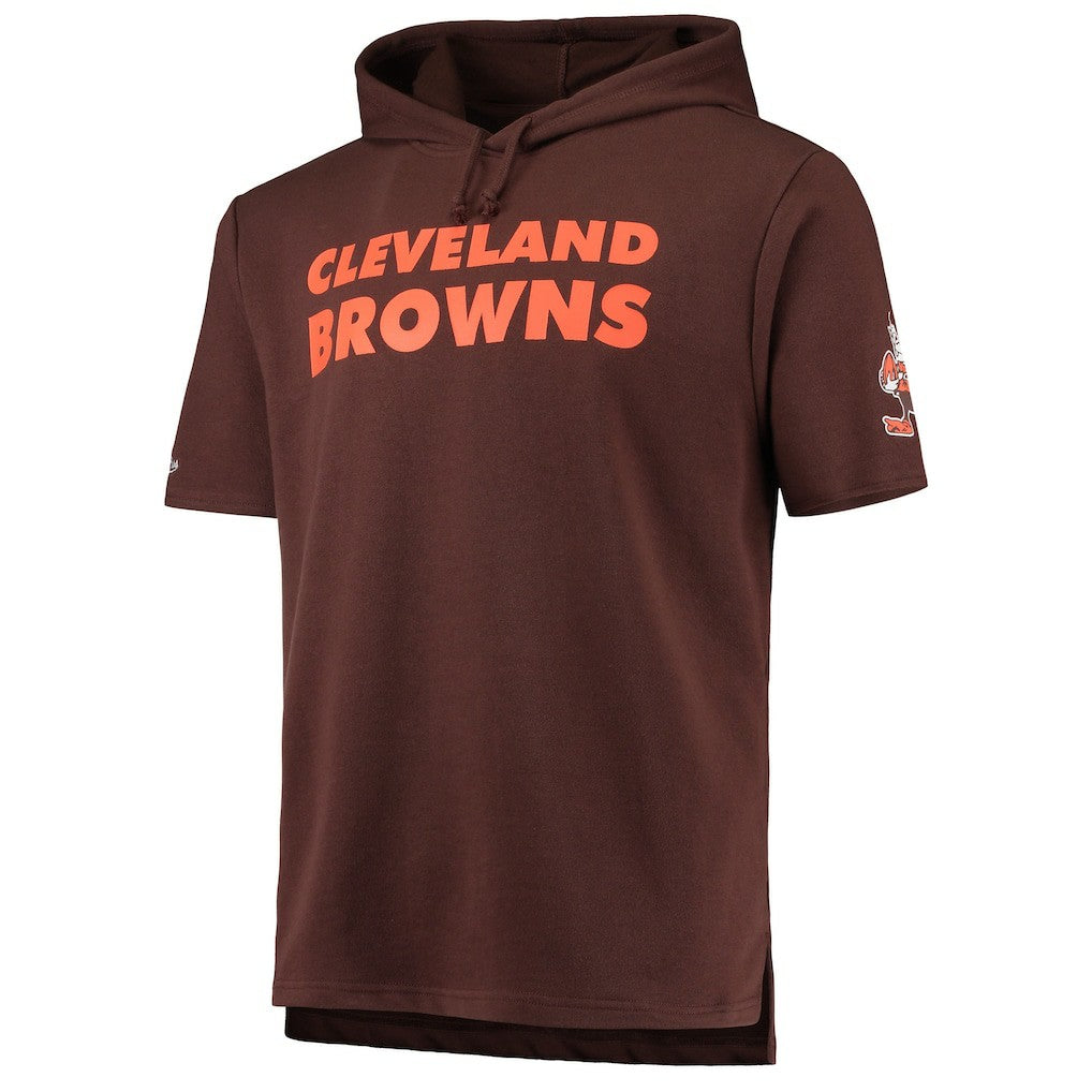Cleveland Browns Game Day Hoodie T-Shirt - Brown - Mitchell & Ness