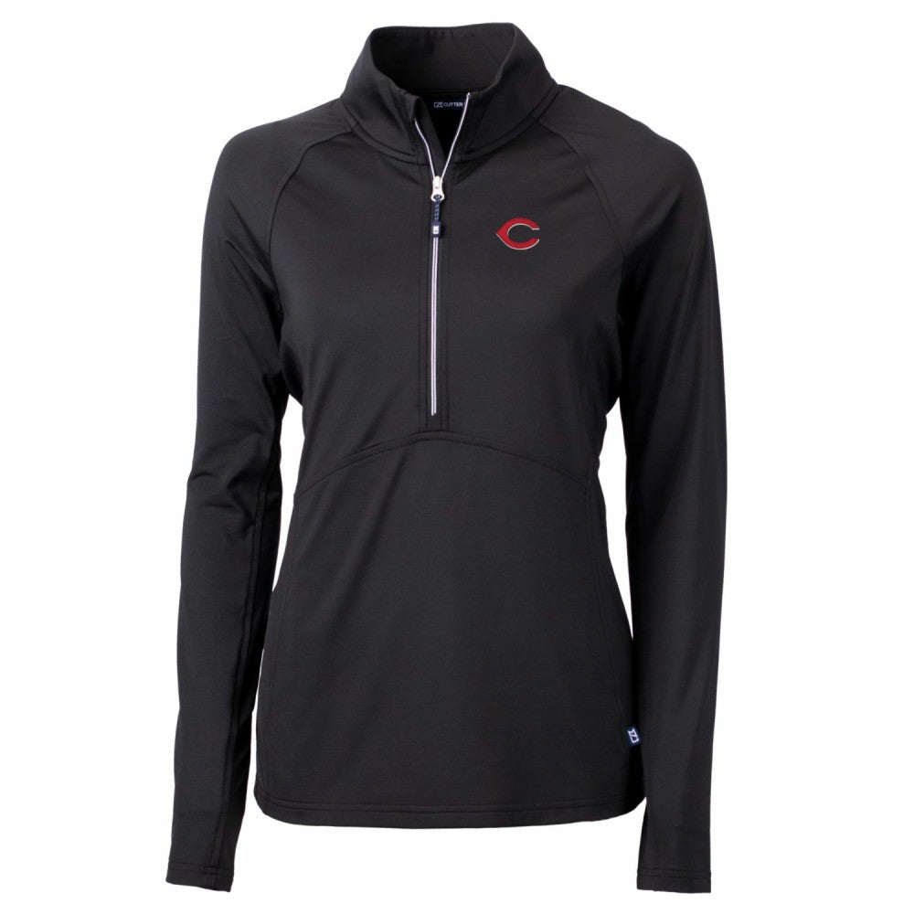 Cincinnati Reds Cutter & Buck Women's Adapt Eco Knit Stretch Half-Zip Pullover Top Discount