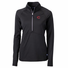 Cincinnati Reds Cutter & Buck Women's Adapt Eco Knit Stretch Half-Zip Pullover Top Discount
