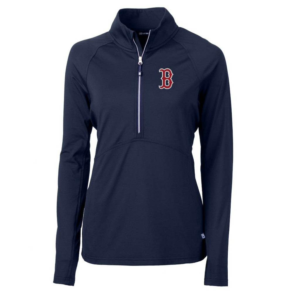 Boston Red Sox Cutter & Buck Women's Adapt Eco Knit Stretch Half-Zip Pullover Top Online
