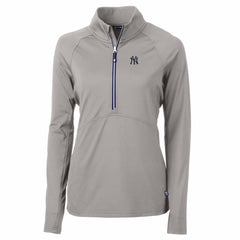 New York Yankees Cutter & Buck Women's Adapt Eco Knit Stretch Half-Zip Pullover Top for sale