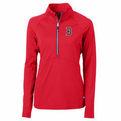 Boston Red Sox Cutter & Buck Women's Adapt Eco Knit Stretch Half-Zip Pullover Top Sale