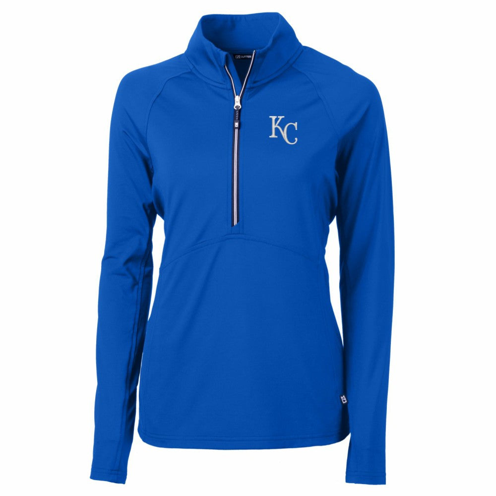 Kansas City Royals Cutter & Buck Women's Adapt Eco Knit Stretch Half-Zip Pullover Top Sale