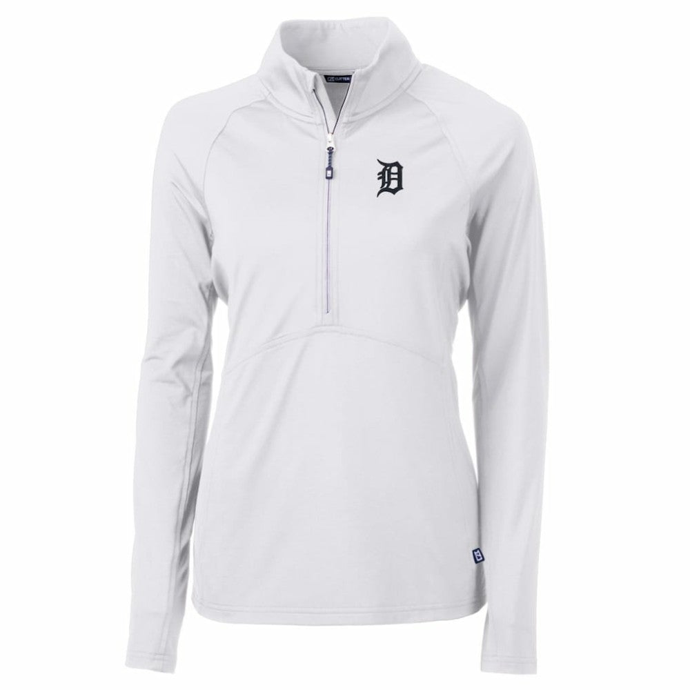 Detroit Tigers Cutter & Buck Women's Adapt Eco Knit Stretch Half-Zip Pullover Top for sale