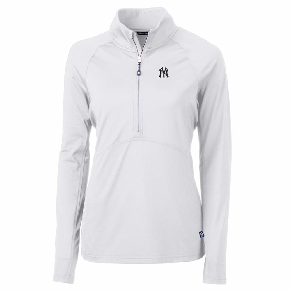 New York Yankees Cutter & Buck Women's Adapt Eco Knit Stretch Half-Zip Pullover Top Discount