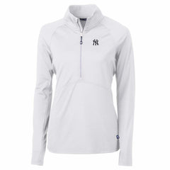 New York Yankees Cutter & Buck Women's Adapt Eco Knit Stretch Half-Zip Pullover Top Discount