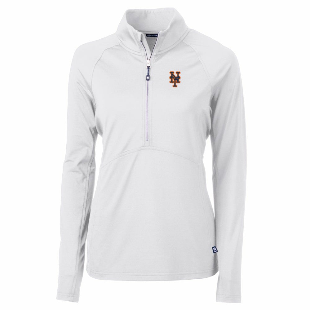 New York Mets Cutter & Buck Women's Adapt Eco Knit Stretch Half-Zip Pullover Top Near Me