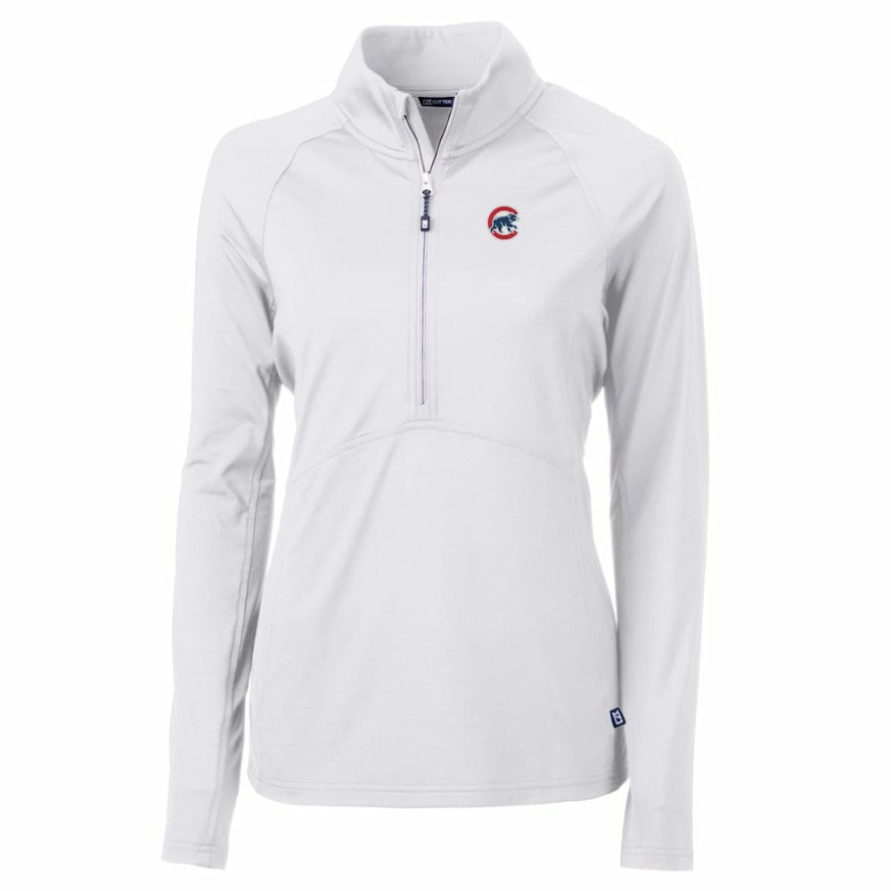 Chicago Cubs Cutter & Buck Women's Adapt Eco Knit Stretch Half-Zip Pullover Top Sale