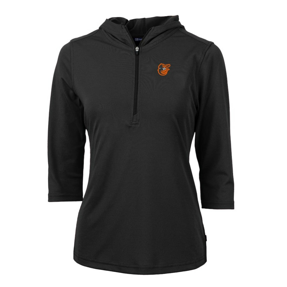 Baltimore Orioles Cutter & Buck Women's Virtue Eco Pique 3/4 Sleeve Half-Zip Pullover Hoodie Outlet