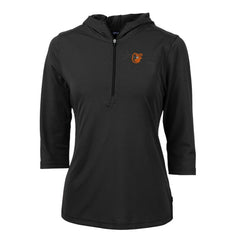 Baltimore Orioles Cutter & Buck Women's Virtue Eco Pique 3/4 Sleeve Half-Zip Pullover Hoodie Outlet