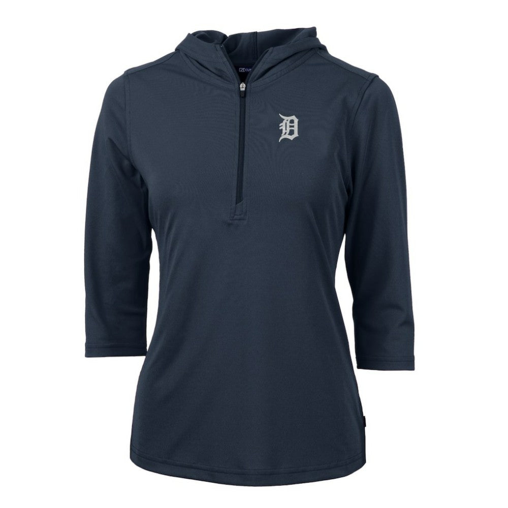Detroit Tigers Cutter & Buck Women's Virtue Eco Pique 3/4 Sleeve Half-Zip Pullover Hoodie Near Me