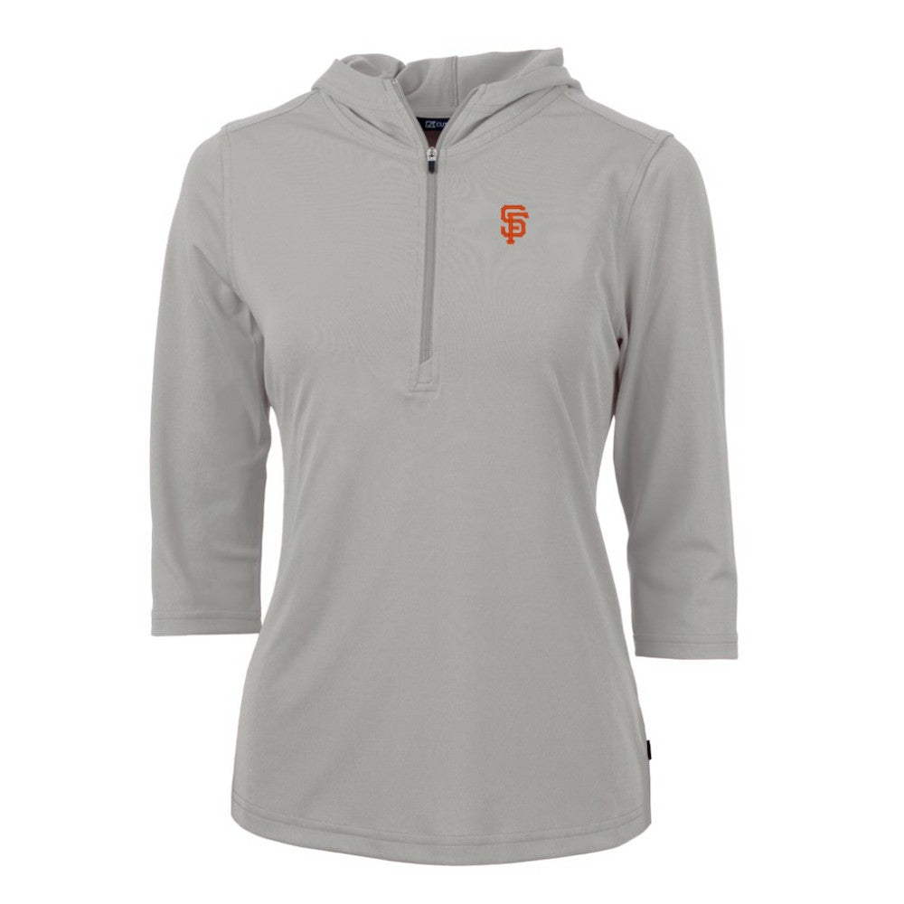 San Francisco Giants Cutter & Buck Women's Virtue Eco Pique 3/4 Sleeve Half-Zip Pullover Hoodie Sale